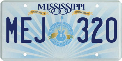 MS license plate MEJ320