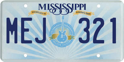 MS license plate MEJ321