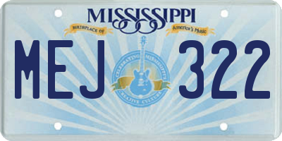 MS license plate MEJ322