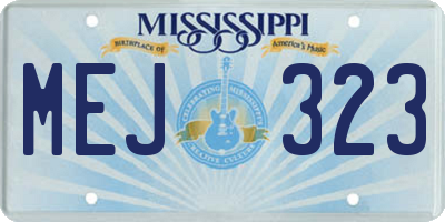 MS license plate MEJ323
