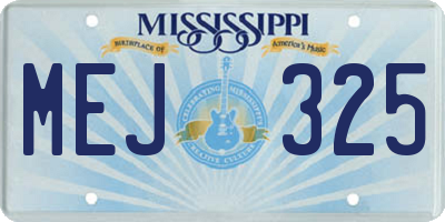 MS license plate MEJ325