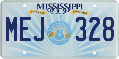 MS license plate MEJ328