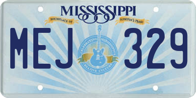 MS license plate MEJ329