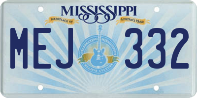 MS license plate MEJ332