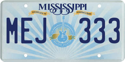 MS license plate MEJ333