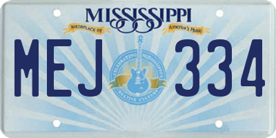 MS license plate MEJ334