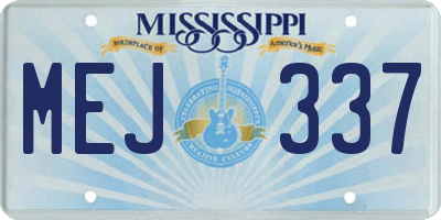 MS license plate MEJ337