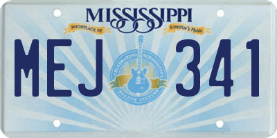 MS license plate MEJ341
