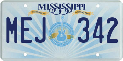 MS license plate MEJ342