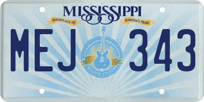 MS license plate MEJ343