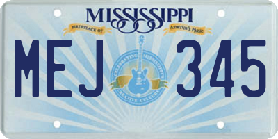 MS license plate MEJ345