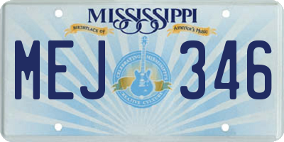 MS license plate MEJ346