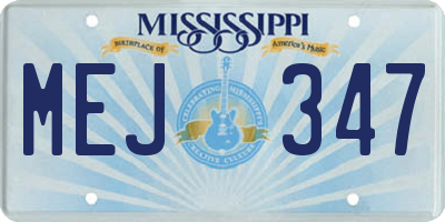 MS license plate MEJ347
