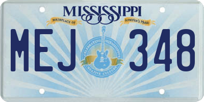 MS license plate MEJ348