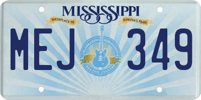 MS license plate MEJ349