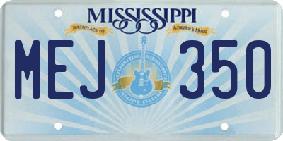 MS license plate MEJ350