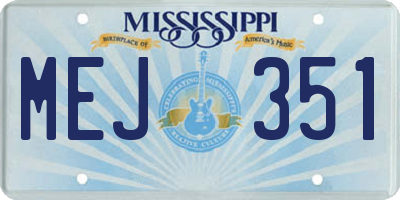 MS license plate MEJ351