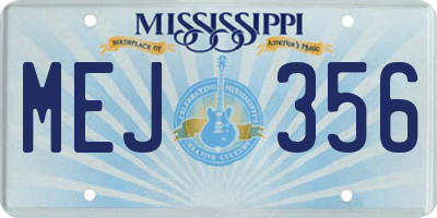 MS license plate MEJ356