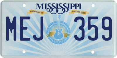 MS license plate MEJ359