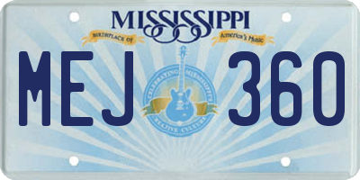 MS license plate MEJ360