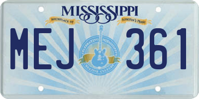 MS license plate MEJ361