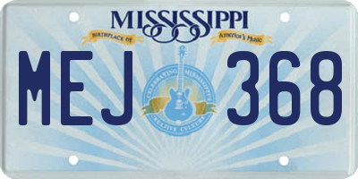 MS license plate MEJ368
