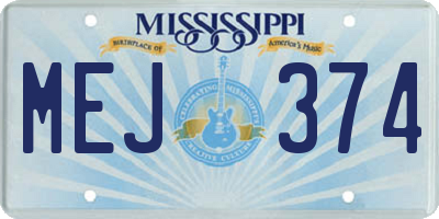 MS license plate MEJ374