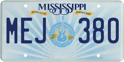 MS license plate MEJ380