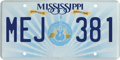 MS license plate MEJ381