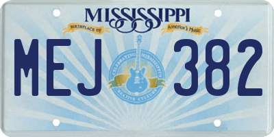 MS license plate MEJ382