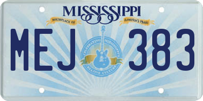 MS license plate MEJ383