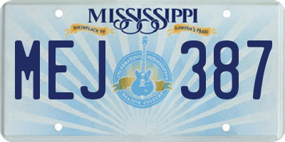 MS license plate MEJ387