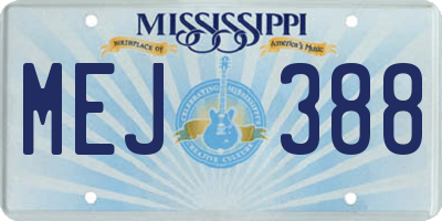MS license plate MEJ388
