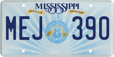 MS license plate MEJ390