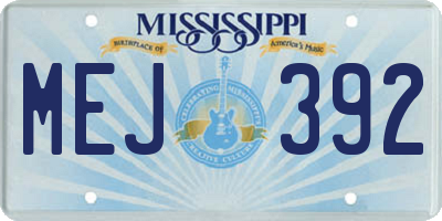 MS license plate MEJ392
