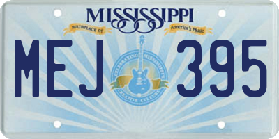 MS license plate MEJ395