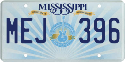 MS license plate MEJ396