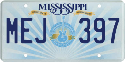 MS license plate MEJ397