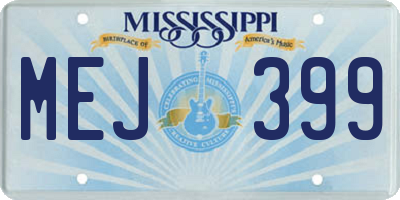 MS license plate MEJ399
