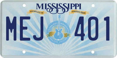 MS license plate MEJ401
