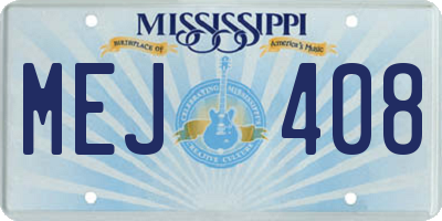 MS license plate MEJ408