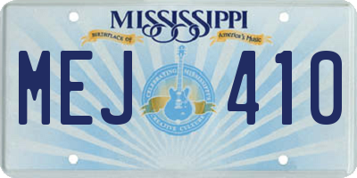 MS license plate MEJ410