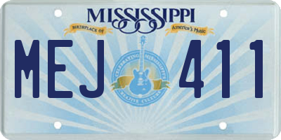 MS license plate MEJ411