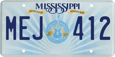 MS license plate MEJ412