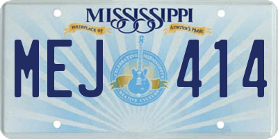 MS license plate MEJ414