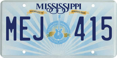 MS license plate MEJ415