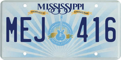 MS license plate MEJ416