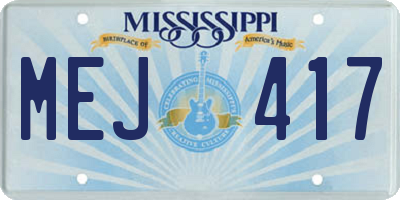 MS license plate MEJ417