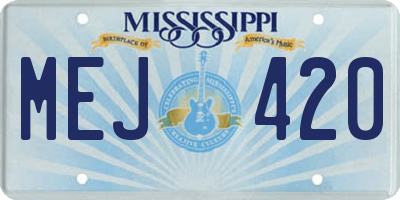 MS license plate MEJ420