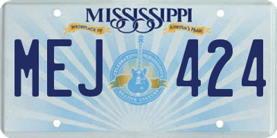 MS license plate MEJ424